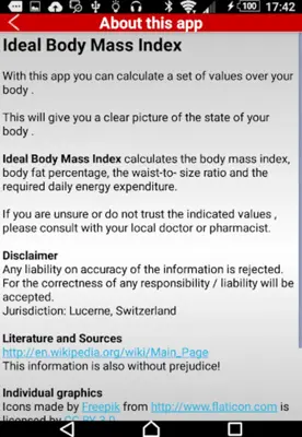 Ideal Body Mass Index android App screenshot 0