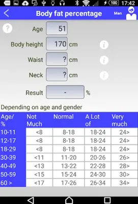 Ideal Body Mass Index android App screenshot 4